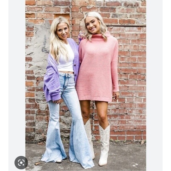 Free People ottoman casual tunic sweater dress pink sun sand size Small NWOT - Picture 5 of 8